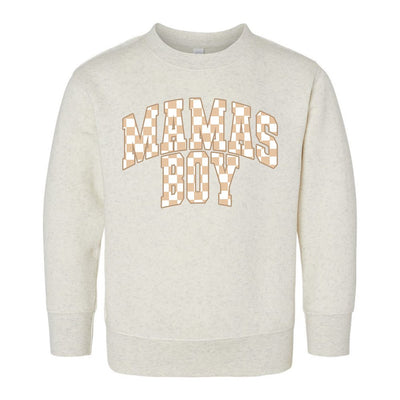 Toddler 'Mini/Mama's Boy Tan Check' Crewneck Sweatshirt - United Monograms