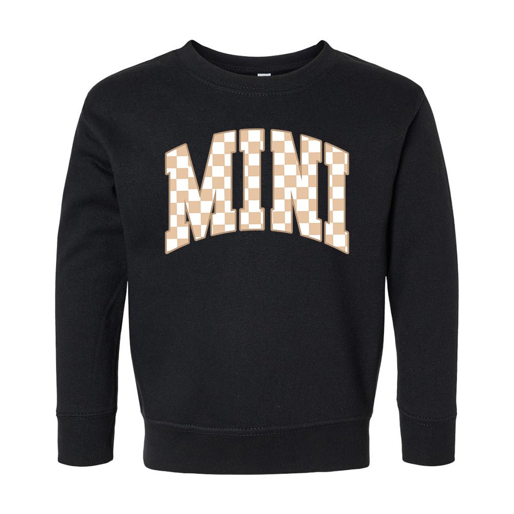 Toddler 'Mini/Mama's Boy Tan Check' Crewneck Sweatshirt - United Monograms