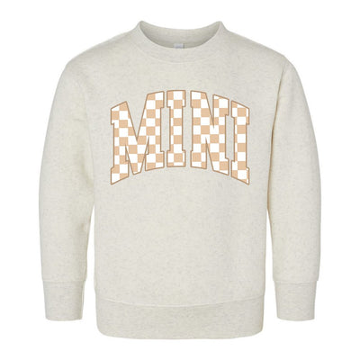 Toddler 'Mini/Mama's Boy Tan Check' Crewneck Sweatshirt - United Monograms