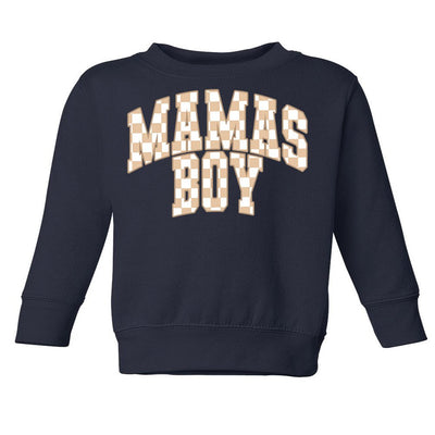 Toddler 'Mini/Mama's Boy Tan Check' Crewneck Sweatshirt - United Monograms