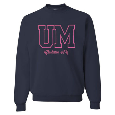 UM Pink Big Letter Stitched Crewneck - United Monograms