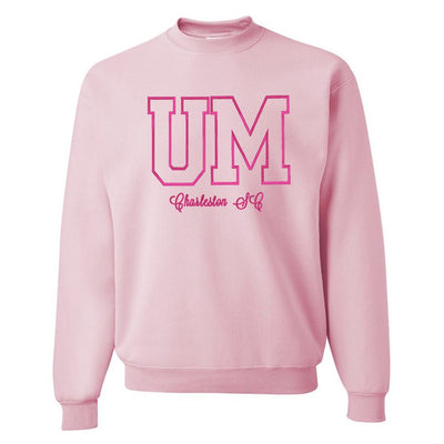 UM Pink Big Letter Stitched Crewneck - United Monograms