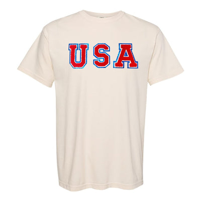 USA Letter Patch Comfort Colors T - Shirt - United Monograms