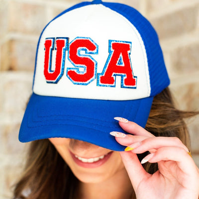 USA Letter Patch Trucker Hat - United Monograms