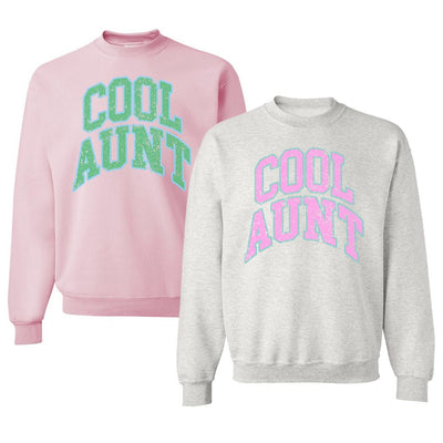 'Varsity Cool Aunt' Crewneck Sweatshirt - United Monograms