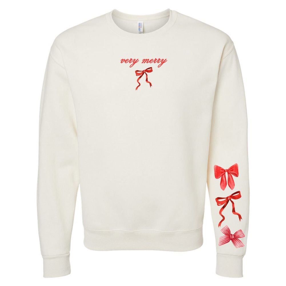 'Very Merry Bows' Crewneck Sweatshirt - United Monograms