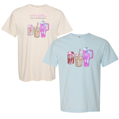 'We're Girls' Bow Drinks T-Shirt - United Monograms