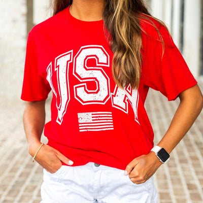 'White USA' T-Shirt - United Monograms