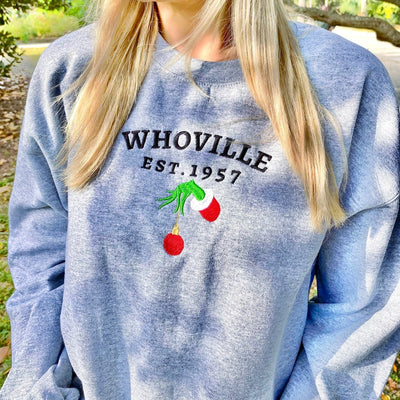 Whoville Embroidered Crewneck Sweatshirt - United Monograms