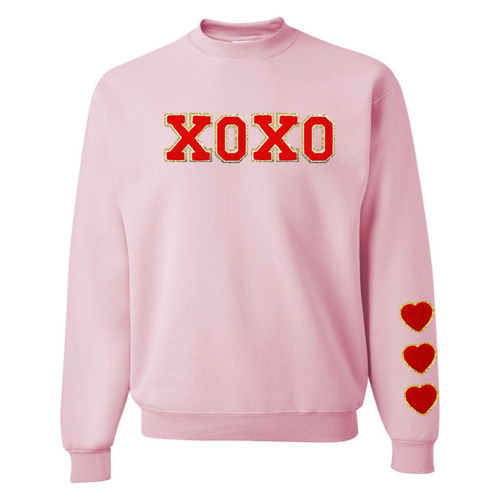 XOXO Red Letter Patch Crewneck Sweatshirt - United Monograms