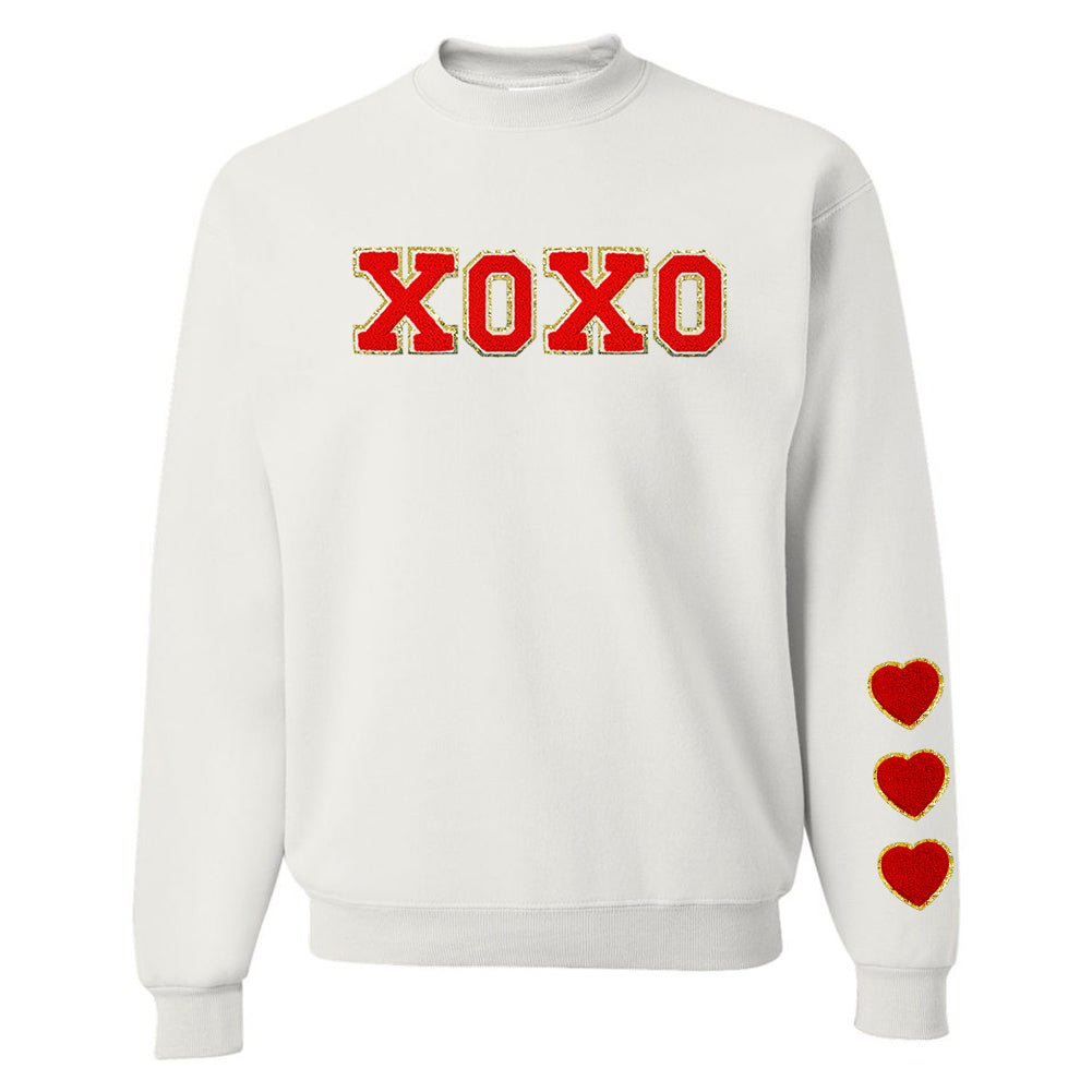 XOXO Red Letter Patch Crewneck Sweatshirt - United Monograms