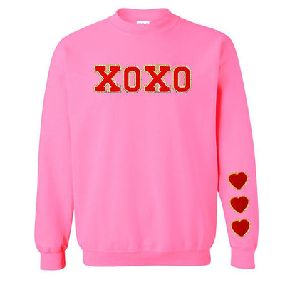 XOXO Red Letter Patch Crewneck Sweatshirt - United Monograms