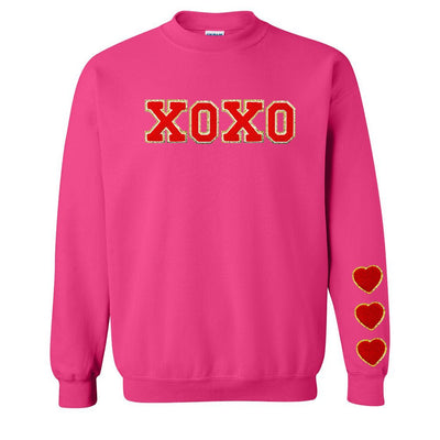 XOXO Red Letter Patch Crewneck Sweatshirt - United Monograms