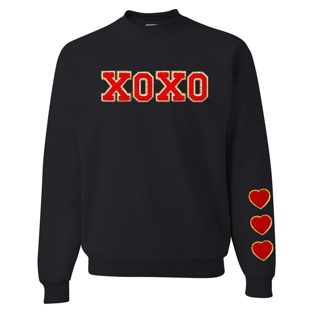 XOXO Red Letter Patch Crewneck Sweatshirt - United Monograms