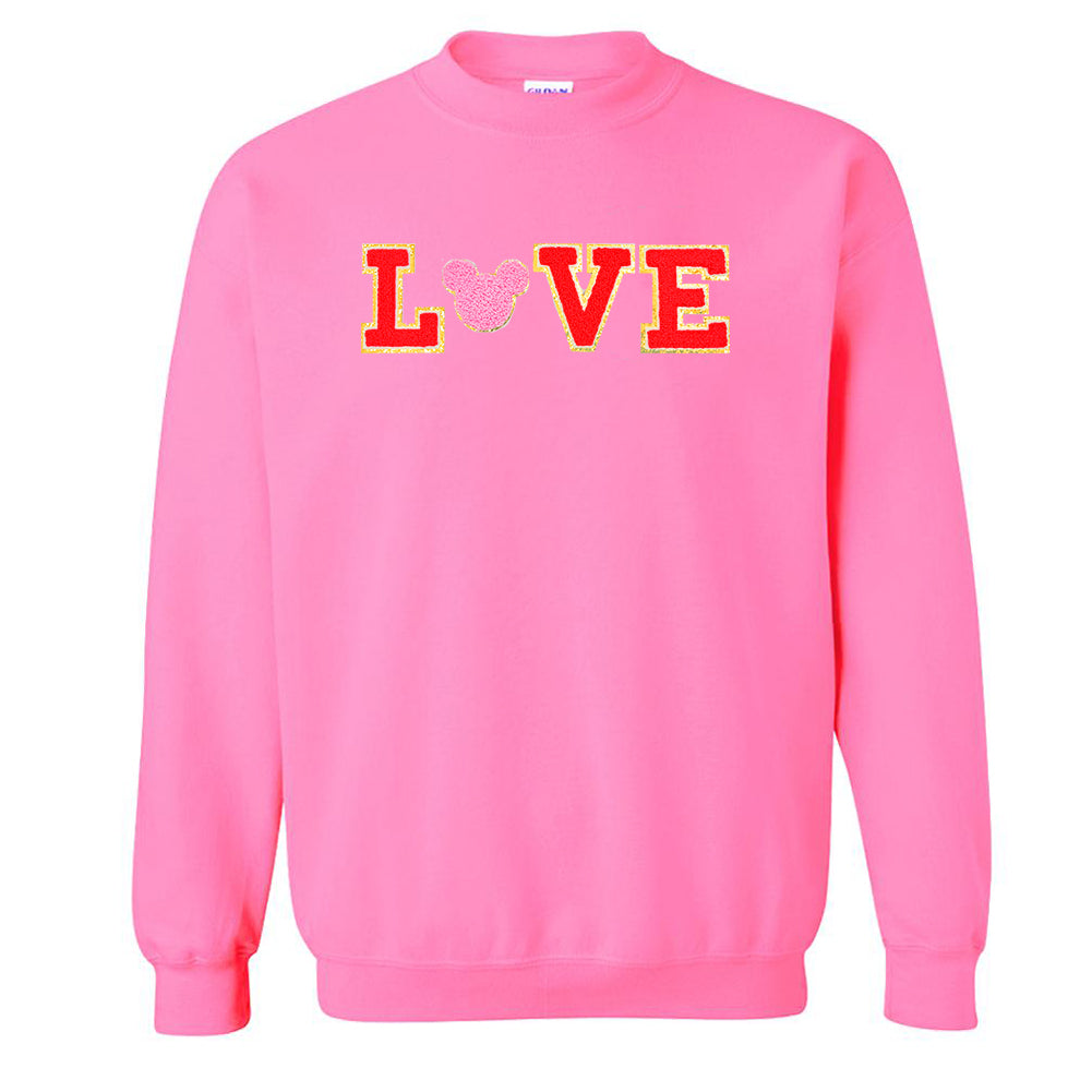 Mickey Love Letter Patch Crewneck Sweatshirt